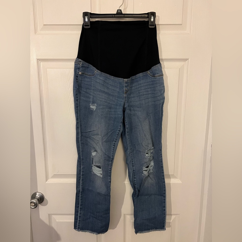 Cropped maternity jeans, size 8